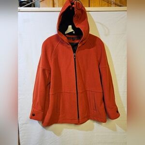 Fleet Street %100 Wool Rust/Orange Hooded Women's Jacket